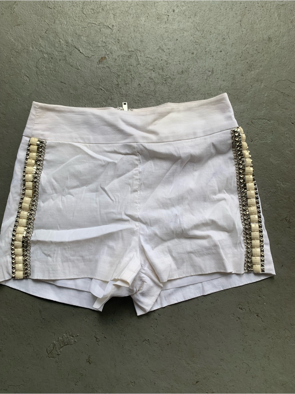 White Embellished Women’s Shorts